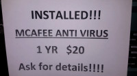 McAfee ANTI VIRUS 2 YEAR $30