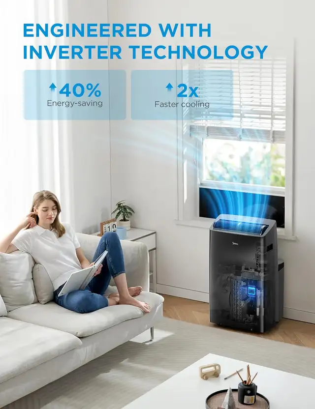 Midea Duo 14,000 BTU HE Inverter Portable Air Conditioner63373373822337124