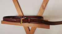 Danier red belt genuine leather XS