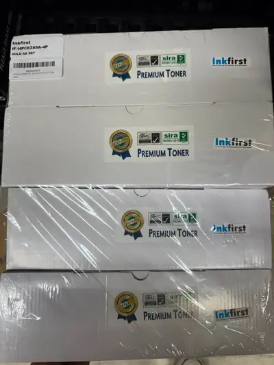 Selling a 4-pack of Inkfirst IF-HPCE285A toner cartridges, brand new and still sealed in packaging....