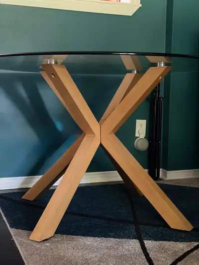 round glass kitchen / dining table, View more