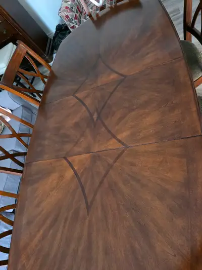Solid Wood Dining Table with 8 Matching Chairs, View more