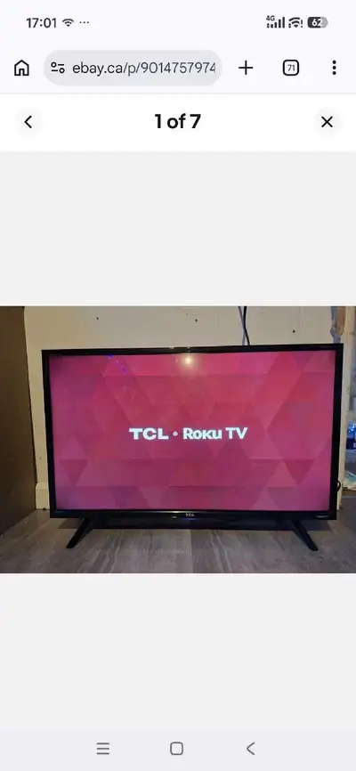 32" TCL Roku Smart tv . works great. comes with remote , View more