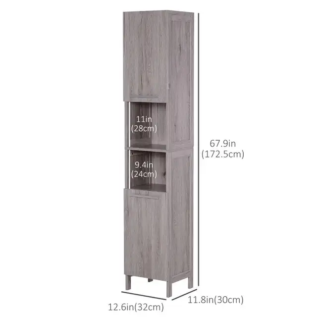 Wood grain 68" Storage Cabinet Organizer Tall Tower  in Bookcases & Shelving Units in Markham / York Region - Image 3