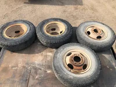 Selling 6 Tires with rims. Tube type. Size 235/85/16. Fair condition. Came off GMC 3500. Asking $400...