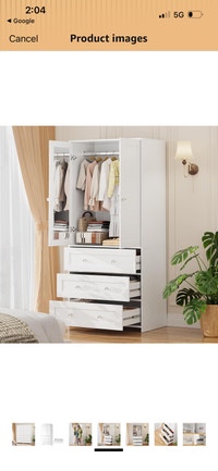 New White Wardrobe with 3 Drawers Mississauga / Peel Region Toronto (GTA) Preview