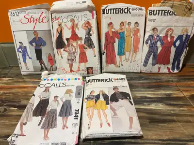 6 Vintage sewing patterns, View more