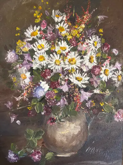  Original Floral Oil Painting – Framed Still Life , View more