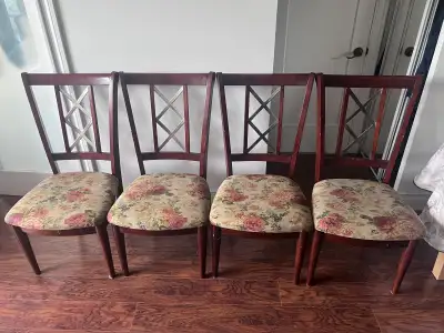 Set of 4 Floral Upholstered Dining Chairs, View more