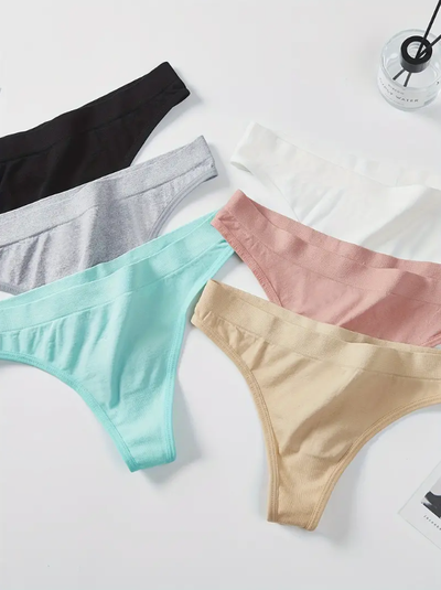 7 Pcs Seamless Thongs for Women, View more