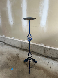 Blue Wrought Iron Candlestick