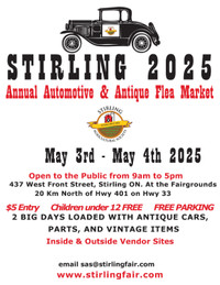 Stirling Automotive and Antique Fleamarket May 3rd and 4th 2025