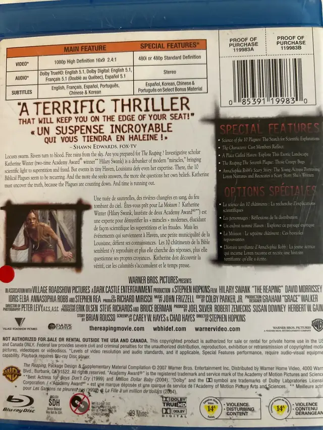 The reaping Blu-ray is $1062863261847938121