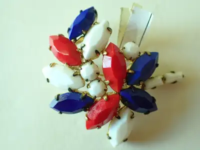 Three Colour Rhinestone Brooch, View more
