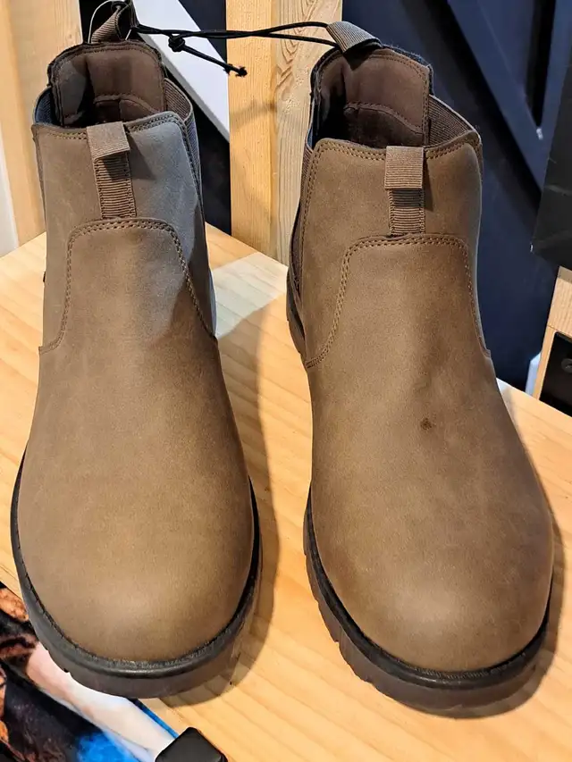 New George Men's Memory Foam Brown Chelsea Boots; Size 10