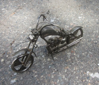 Motorcycle Custom Chopper Metal Sculpture Art Cruiser