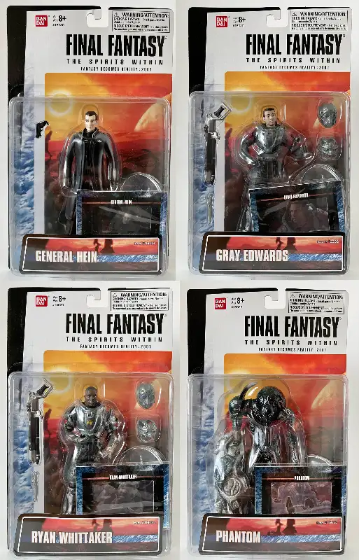 Final Fantasy: The Spirit Within 2000 Action Figures Bandai NEW