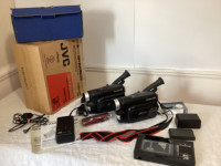 Get 2-  JVC GR-AXM225 camcorders  + cassette adapter
