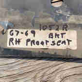First gen 67-69 F body Rh (passenger)floor brace for RH seat