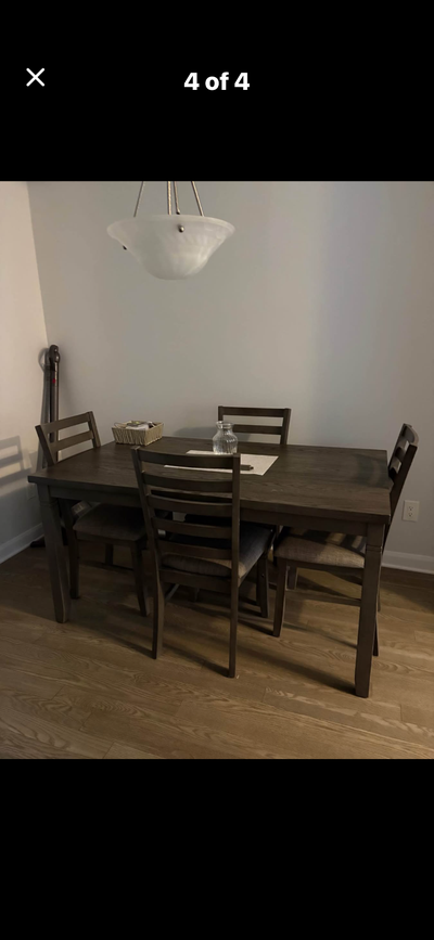 Dining set with four chairs, View more