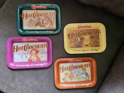 VINTAGE (1980s) Carnation hot chocolate trays (ALL 4 for $10!), View more