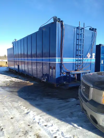 Skid mounted fuel and water tank -85m3 water tank - open top -20,000L fuel storage tank -built in fu...
