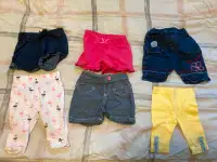 Shorts et pantalons été bébé 6-12M et 9M fille