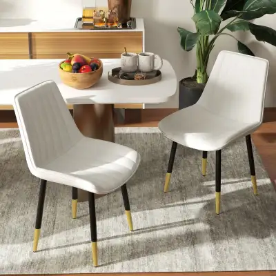  Modern Kitchen Chair with PU Leather Upholstery and Steel Legs , View more