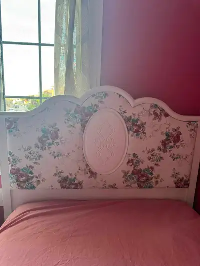 White Floral Twin Bed Frame, View more