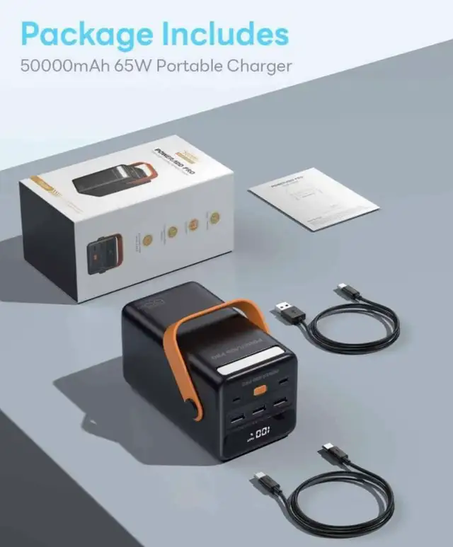 Portable Charger 50000mAh PD 65W USB C Power Bank LED in General Electronics in Burnaby/New Westminster - Image 5