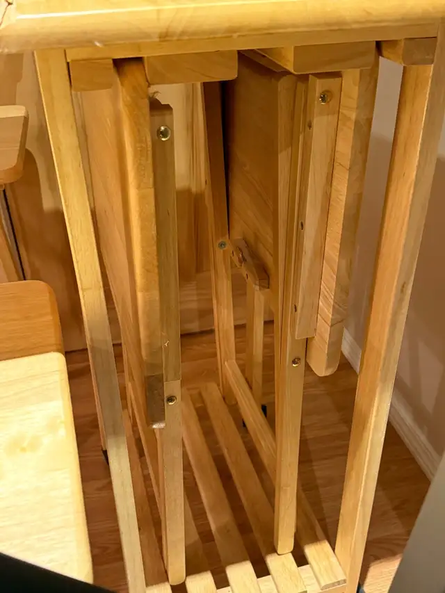 TV trays (4) + foldable serving stand. rare. unique. $9964520005450113122