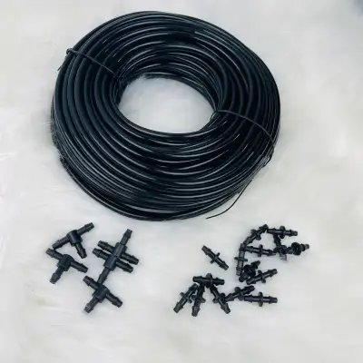 Brand New condition Each pack comes with: 100ft drip irrigation tubing, 15 pcs 1/4-inch double barbe...