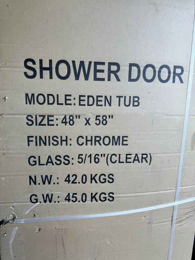 Eden Tub Shower Door in Plumbing, Sinks, Toilets & Showers in Mississauga / Peel Region - Image 2