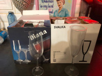 Diana and Svalka Champagne Glasses (New Still in Boxes)