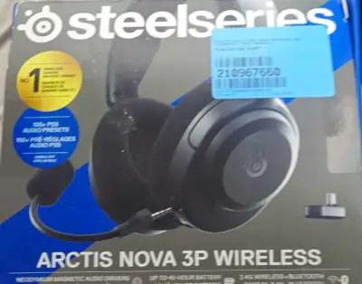 Immerse yourself in the game with the Steelseries Arctis Nova 3P Wireless gaming headset, featuring...