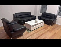 3 PC Black Leather Sofa Set with Free Delivery-Luxury & Comfort Cornwall Ontario Preview