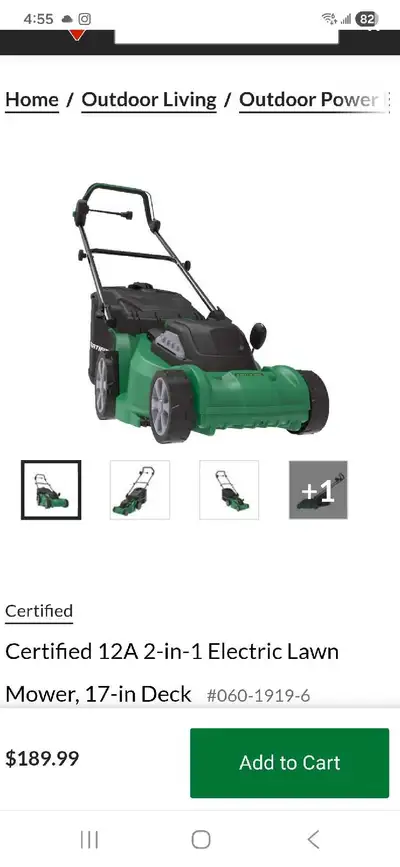 Electric Lawnmower 17", View more