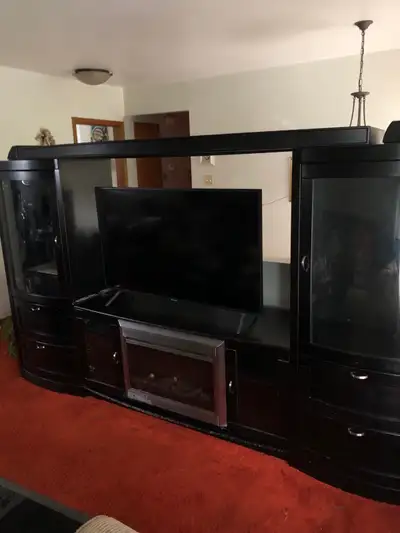 3 piece entertainment cabinet with electric fireplace $500.00 Pickup in NK