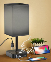 Alimentata Touch Control Bedside Table Lamp with USB C & USB A C