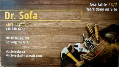 Dr. Sofa repair (frame, springs, vinyl, leather) furniture, View more
