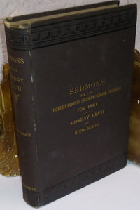 1881 Sunday School Sermons HC Antique Old rare Book