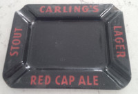 Carling's Red Cap Ale, Lager, Stout, Porcelain Ash Tray, Ashtray