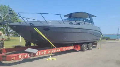 2002 rinker 342 fiesta totally redone interior boat painted nardo grey custom hardtop needs starter...