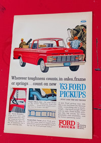LITTLE 1963 FORD PICKUP TRUCKS CLASSIC VINTAGE PRINT AD