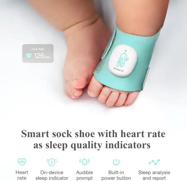 NEW Smart Baby Infant Monitor Sock: Sleep/Heart Rate 0-12 Months63235120930305123