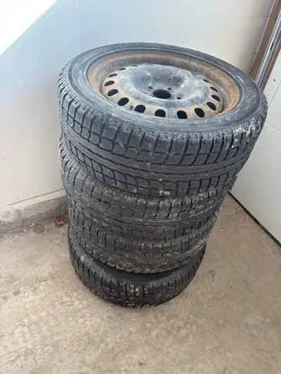 Snow tires and rims. 225/50/R17. Bolt pattern 5×4.5″