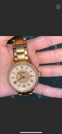 Fossil Three Hand Date Rose Gold Stainless Steel Womens Watch