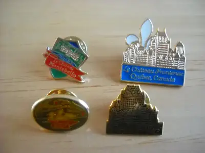 4 épinglettes "pin" d'Hôtels "châteaux" du Québec, View more