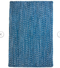 Handmade Braided Blue Area Rug Blush 24"x36"