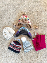 Various winter hats